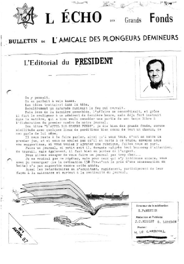 L'Echo des Grands Fonds N°1 - Bulletin de l'Amicale des Plongeurs Démineurs