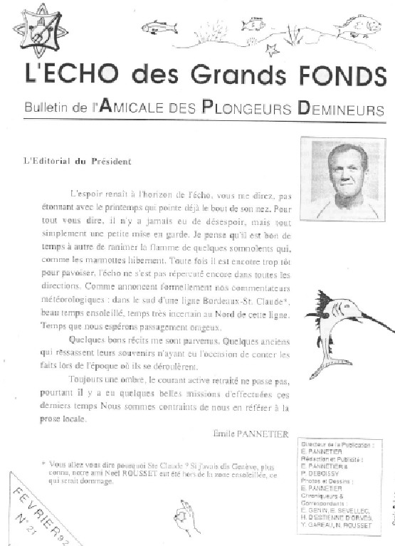 L'Echo des Grands Fonds N°21 - Bulletin de l'Amicale des Plongeurs Démineurs