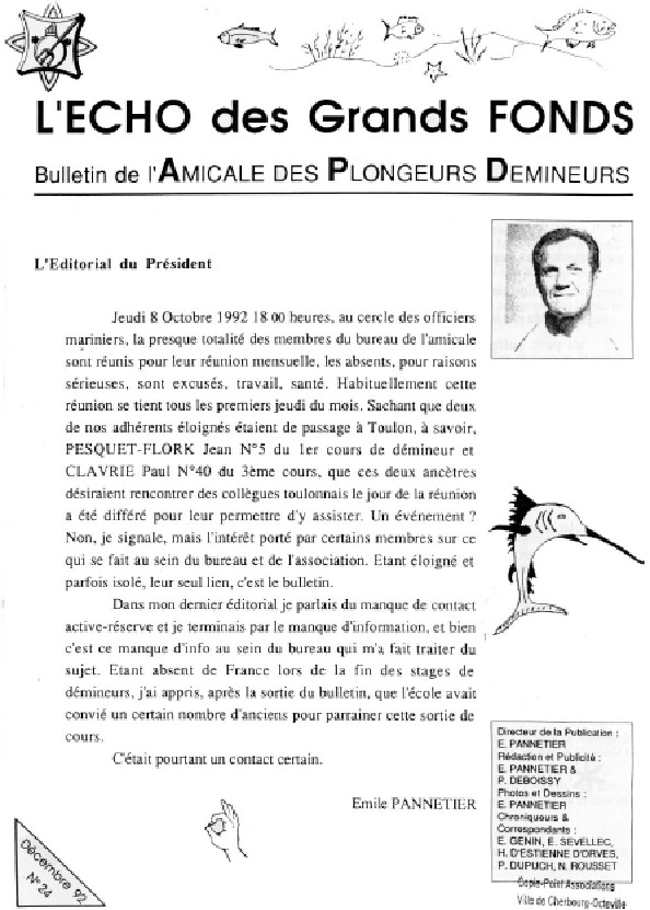 L'Echo des Grands Fonds N°24 - Bulletin de l'Amicale des Plongeurs Démineurs