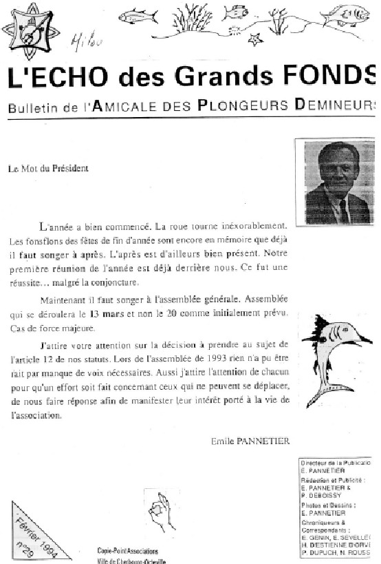 L'Echo des Grands Fonds N°29 - Bulletin de l'Amicale des Plongeurs Démineurs