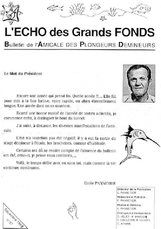 L'Echo des Grands Fonds N°37 - Bulletin de l'Amicale des Plongeurs Démineurs