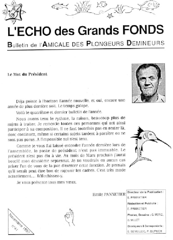 L'Echo des Grands Fonds N°41 - Bulletin de l'Amicale des Plongeurs Démineurs