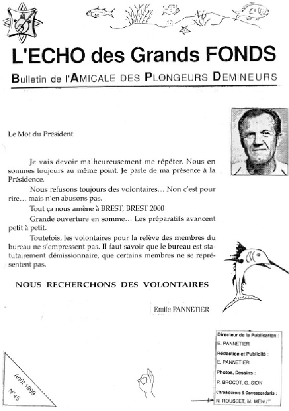 L'Echo des Grands Fonds N°45 - Bulletin de l'Amicale des Plongeurs Démineurs